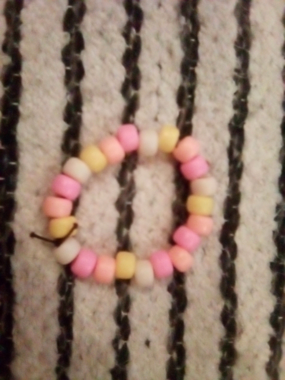 Pastel Beaded Stretch Bracelet - Pink, Yellow, Cream